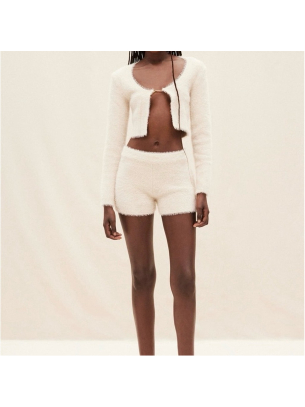 Jacquemus Le Short Neve High Waist Women's Shorts, Off White